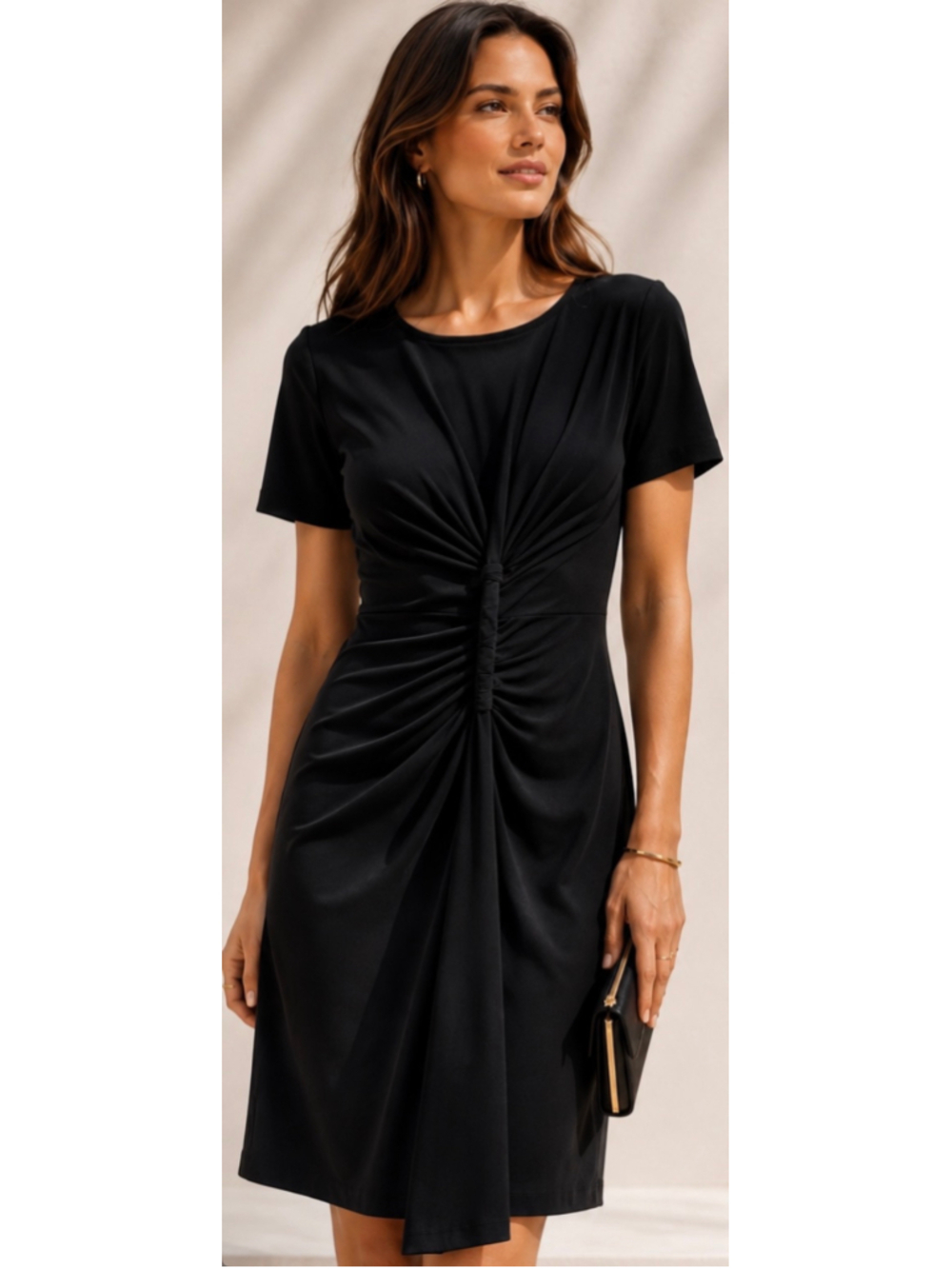 Donna Karan Gold Label New York Black Midi Dress Size 4 New!